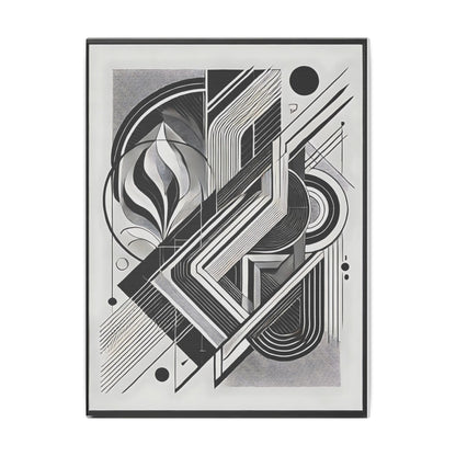 Intersecting Realities: Matte Canvas Black and White Wall Art(9''x12'')