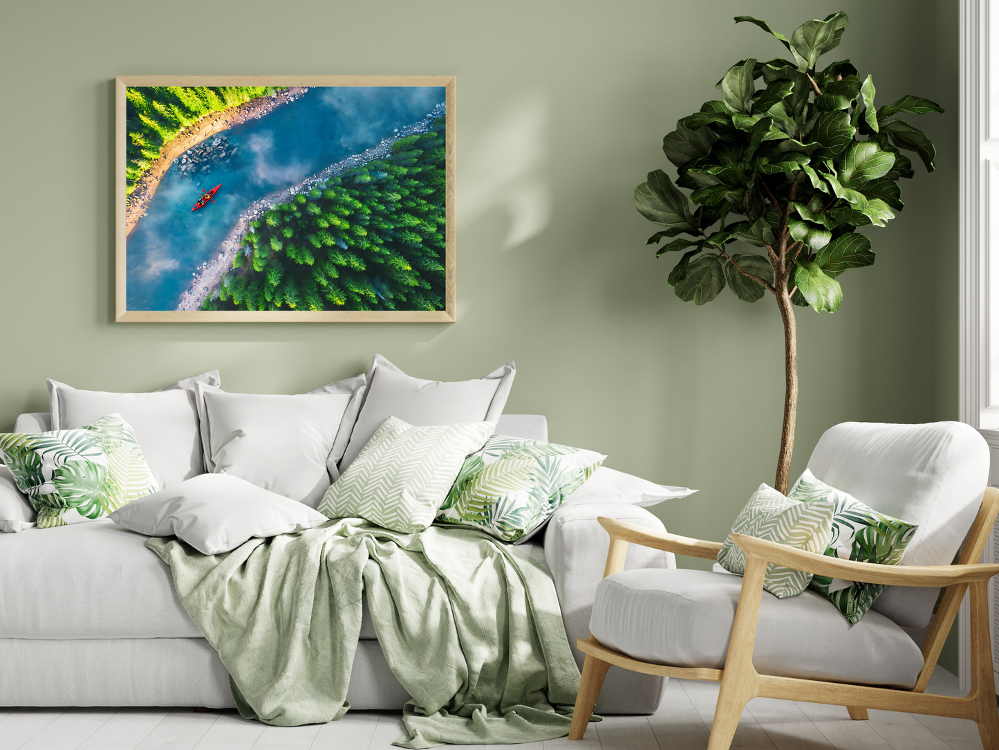 Luminous Foliage Wall Art Canvas Stretched