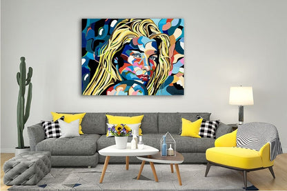 Abstract Woman Faces Metal Painting