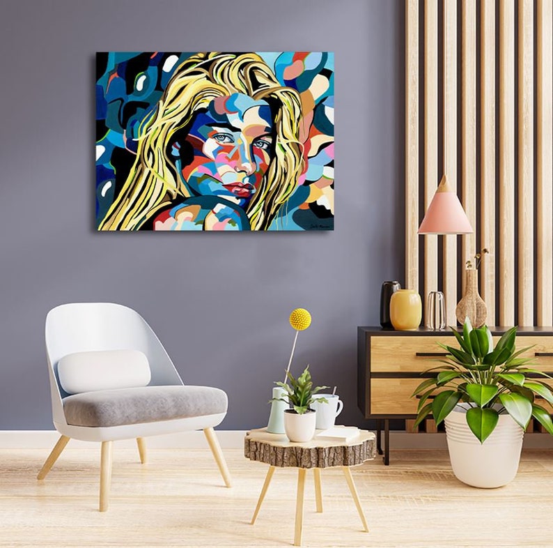 Abstract Woman Faces Metal Painting